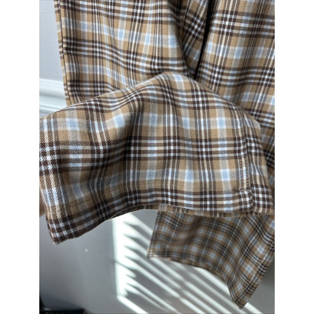 Hollister Plaid High Rise Baggy Wide Leg Pants Sz 3 R/26W Soft Tan Career School - Picture 3 of 8